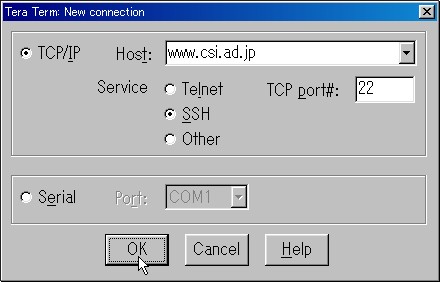 Tera Term: New connection