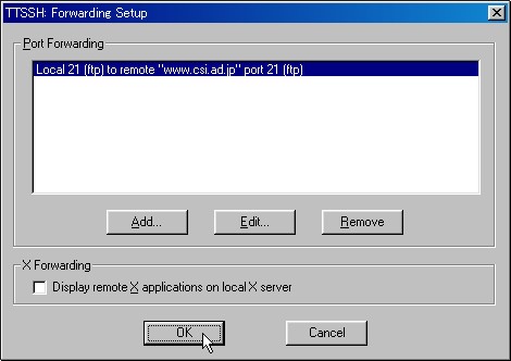 TTSSH: Forwarding Setup